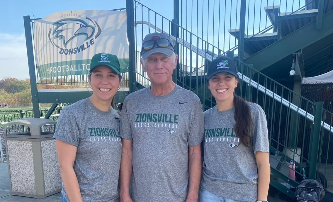 Chelsea with fellow coaches at Zionsville Cross Country